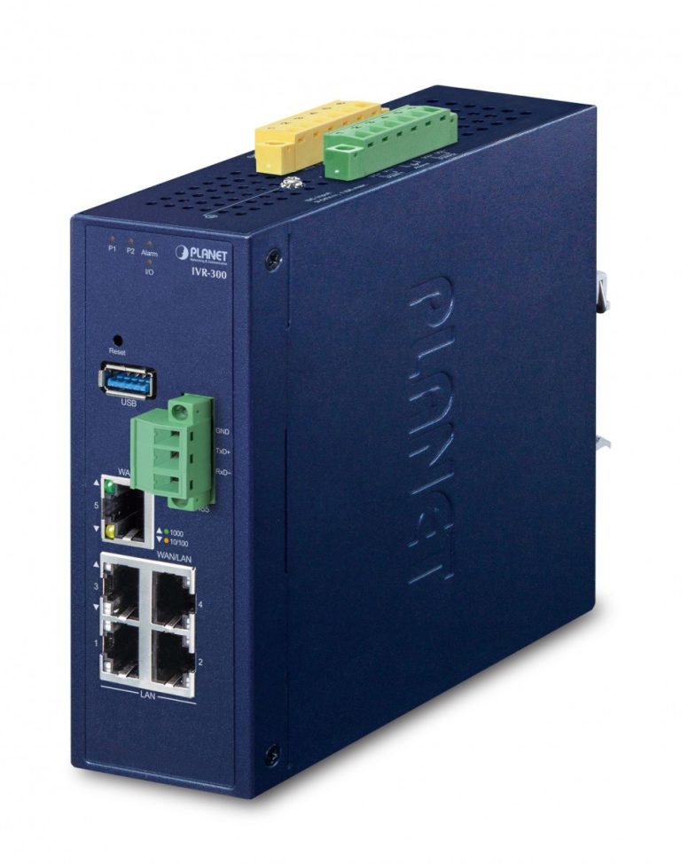 Planet IVR-300 Commutateur DIN-Rail Métallique RS-485 Industriel à 5 Ports