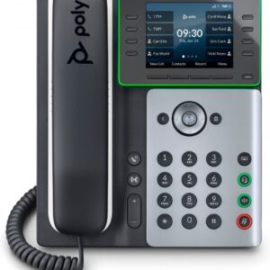 HP Poly Edge E350 IP Phone and PoE-enabled téléphone fixe Noir 8 lignes IPS Wifi