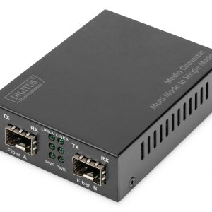 Digitus DN-82133 convertisseur de support réseau 1000 Mbit/s 1550 nm Multimode, Monomode Noir