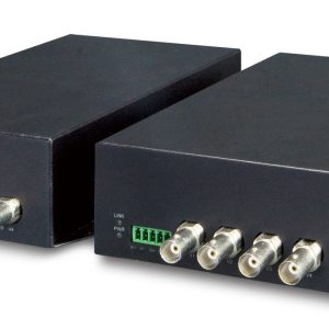 PLANET 4-Channel 4-in-1 Video over convertisseur de support réseau Interne Monomode Noir