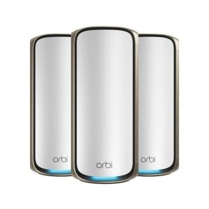 NETGEAR Orbi 970 Series Quad-Band WiFi 7, 3-Pack Quad-band (2.4 GHz / 5 GHz-1 / 5 GHz-2 / 6 GHz) Wi-Fi 6 (802.11ax) Gris Interne