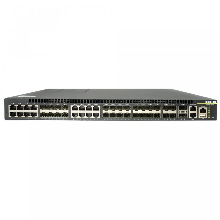 DCN Europe DCWS-6028-R2 16xCOMBO (10/100/1000Base-T RJ45 ou 100/1000Base-X SFP), 8x100/1000Base-X SFP, 4x1/10GBase-X SFP+