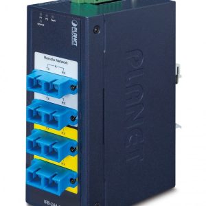 PLANET Switch by-pass indus 4x SC monomode -40/+75°C convertisseur de support réseau 1310 nm Bleu