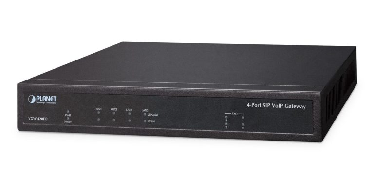 PLANET 4-Port SIP VoIP Gateway (4*FXO): IETF SIP 2.0, T.38 entrée et régulateur 10, 100 Mbit/s