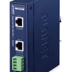 PLANET IP30 Industrial Single-Port 10Gbps 802.3bt PoE++ Splitter 24 V