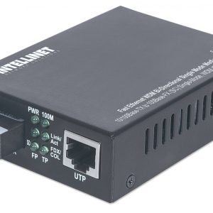Intellinet 510530 convertisseur de support réseau 100 Mbit/s Monomode Noir