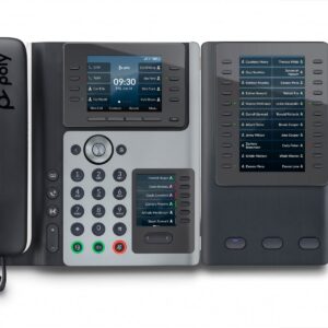 HP Poly Edge E450 IP Phone and PoE-enabled téléphone fixe Noir 8 lignes IPS Wifi